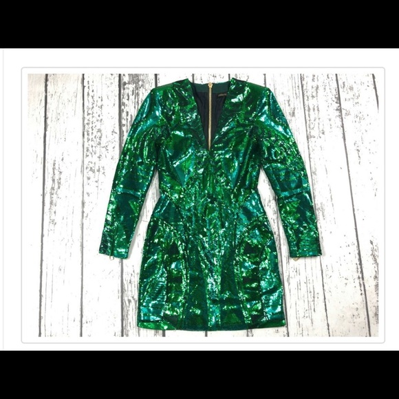 Balmain sequin dress emerald green - Picture 8 of 12